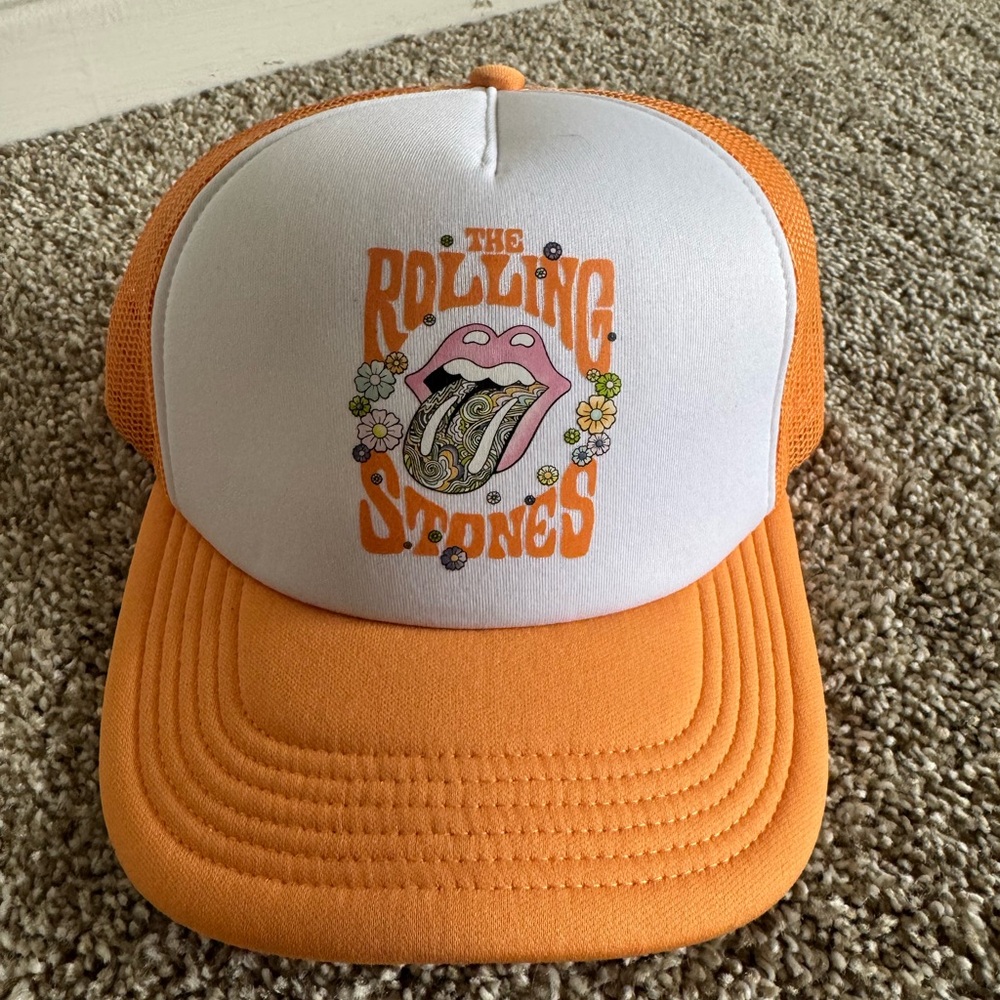 Orange and White women’s trucker Hat